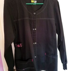 SCRUB COAT Black long sleeve , GFLEX sz M